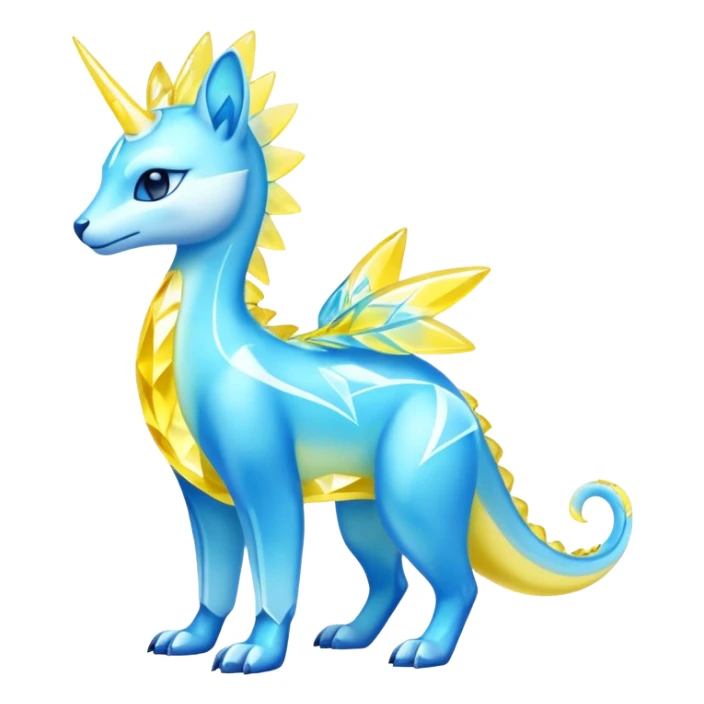 Shiny Aurorus-Heliolisk-Arbil-Fakémon-hybrid-creature (full body)  sticker