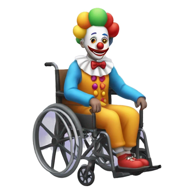 Clown with big arms on a wheelchair sticker