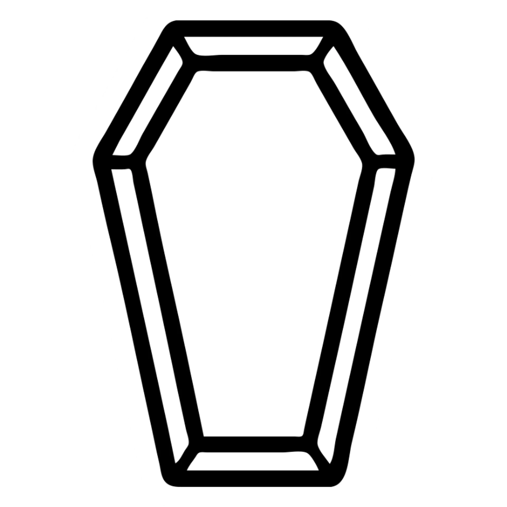 a red coffin with black trim, stylized, modern look, graphic style sticker