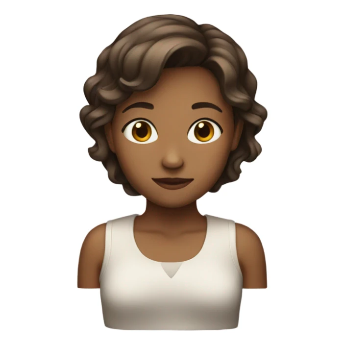 girl with short brown hair sticker