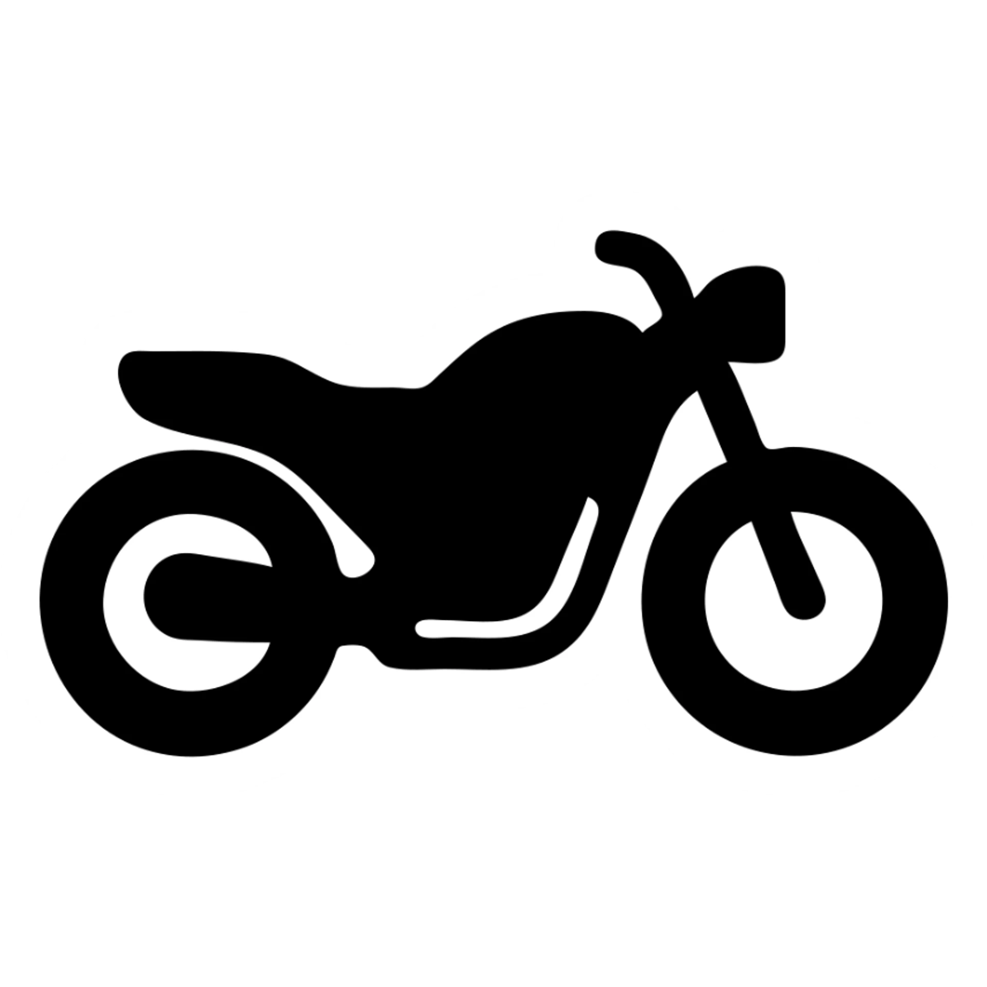 A motorcycle in a black filled icon style, with a modern design. sticker