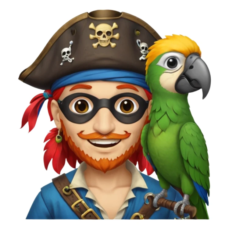 pirate and parrot sticker