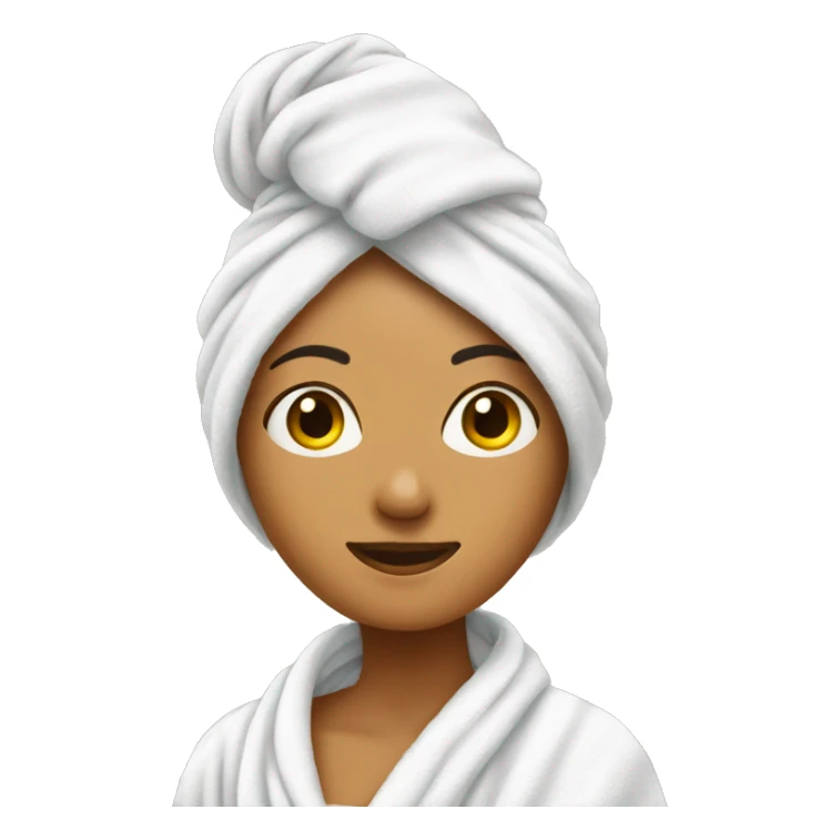 Women with towel in a head after shower sticker