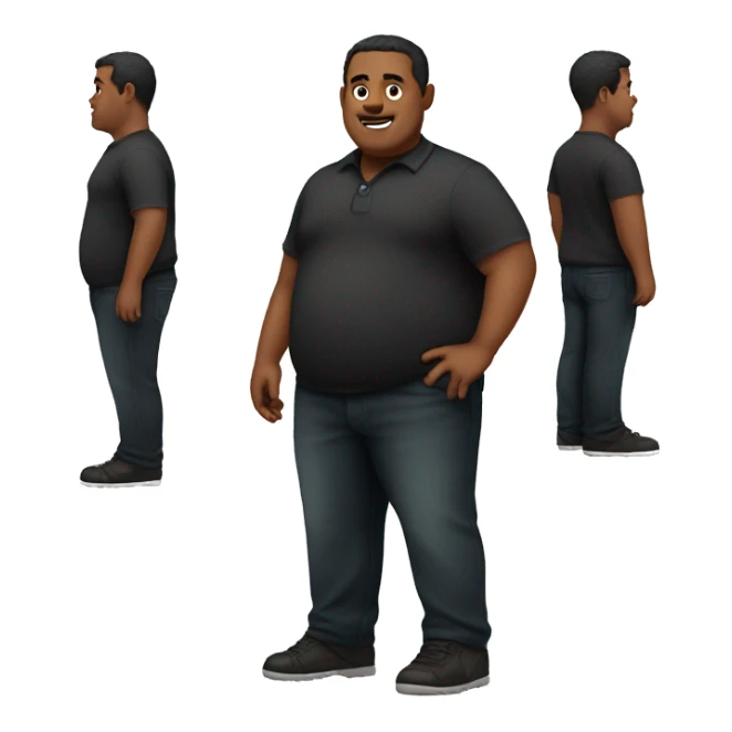 Slightly overweight man wearing Thrudark clothes from head to toe sticker
