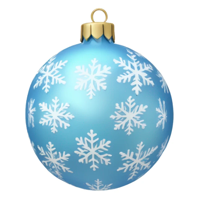 pale blue christmas ornament with snowflakes sticker