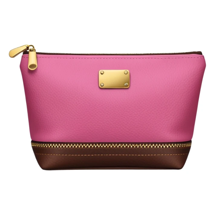 pink and brown modern makeup bag sticker