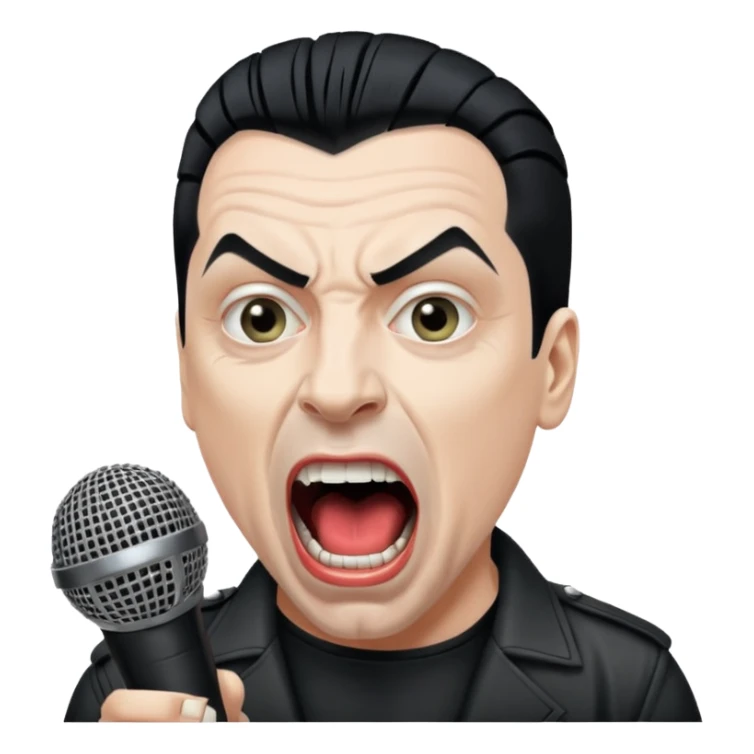 till lindemann, metal musician, screaming with mirophone sticker