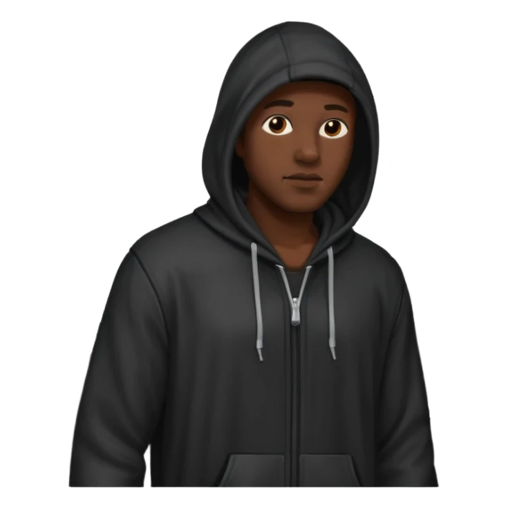 Hooded Street Walker black man  sticker