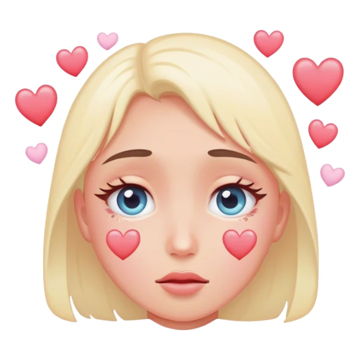 🥺 with love hearts above head sticker