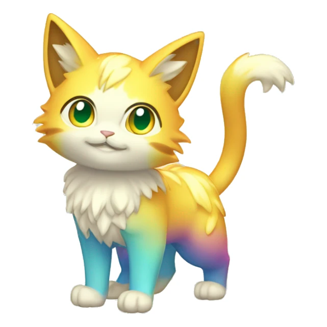 Shiny gradient-colors-Diamond-Fairy-type-Fakémon-Cat full body sticker