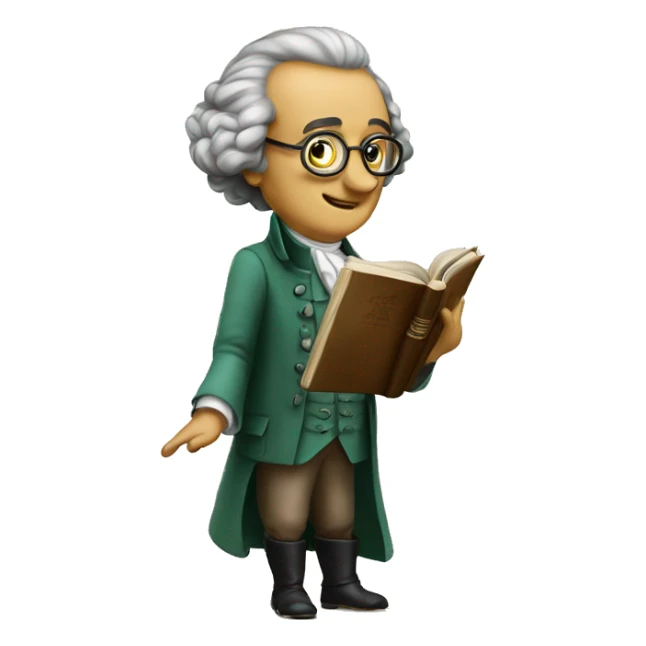 Goethe holds a book in his hand sticker