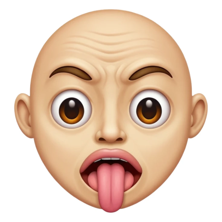 ugly 🥺👀 emoji with tongue out sticker