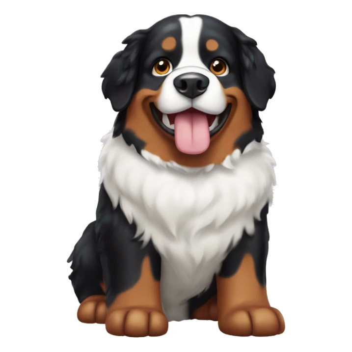 Bernese mountain dog wearing cow costume sticker