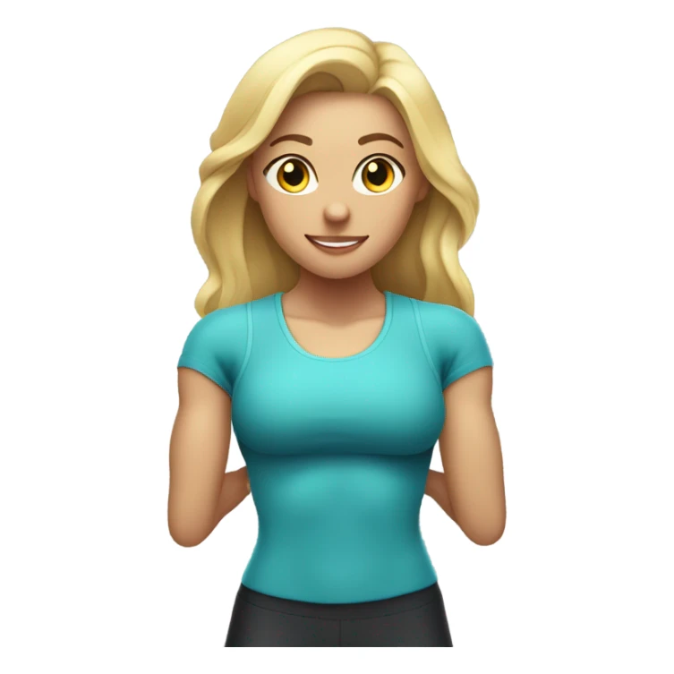 Blonde girl gym aesthetic sticker