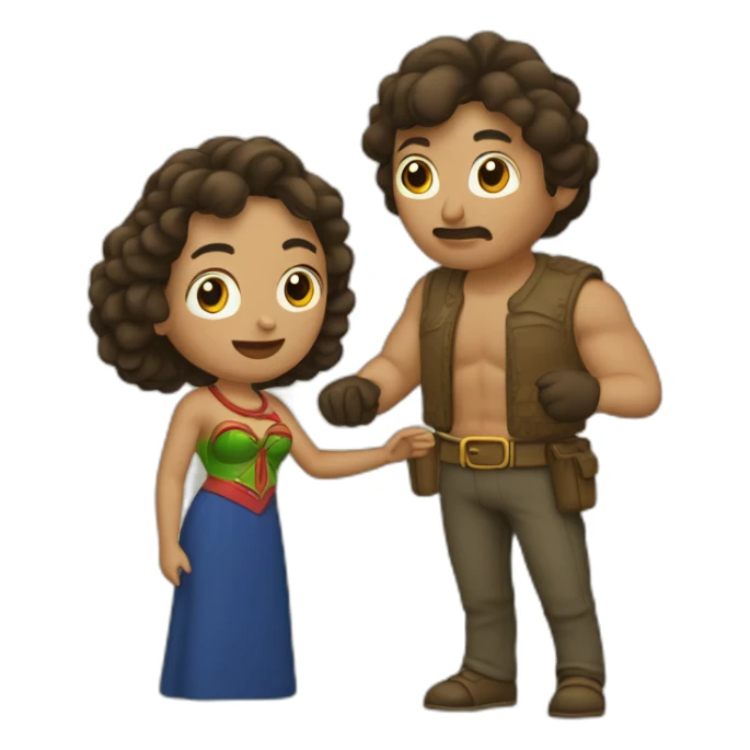 cacique y esposa, tomados de la mano sticker