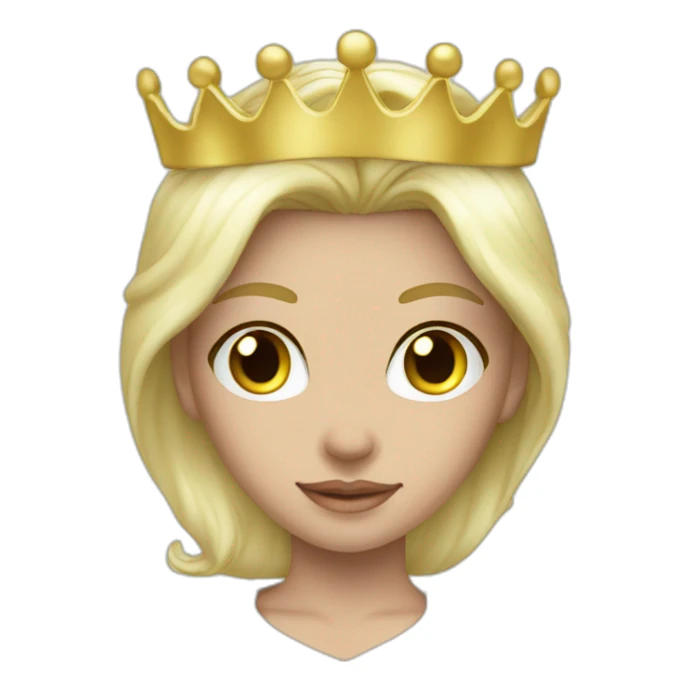 blond princess white with crown white iridescente hoodie sticker