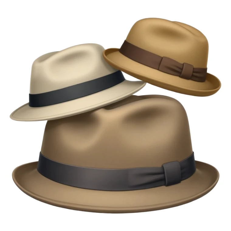Pile of 5 neutral colored hats sticker