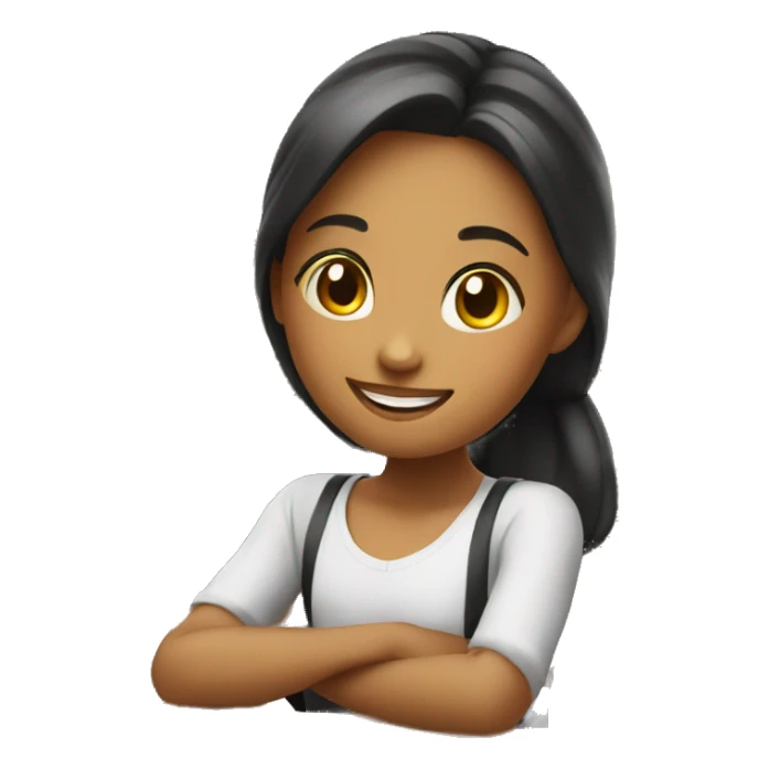 smiling girls at restaurant table sticker