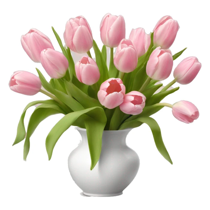 Light pink tulips in white vase in bow  sticker