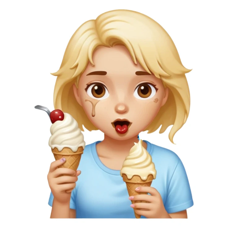 girl eating ice cream  sticker