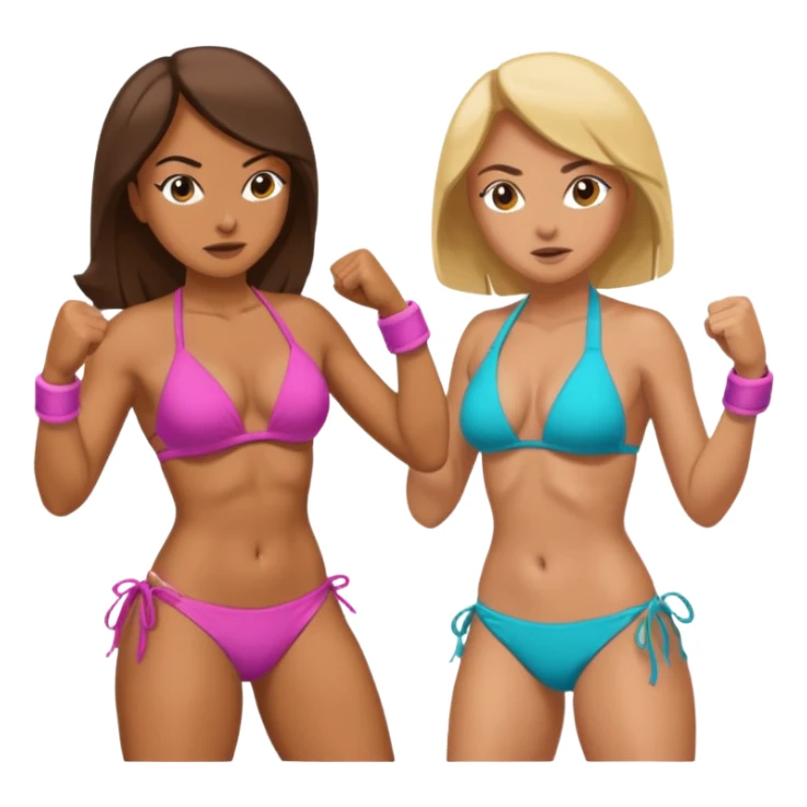 woman in bikini fighting woman bikini sticker