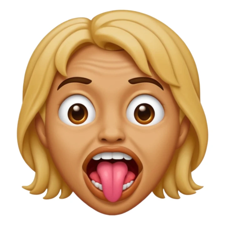 tongue over top teeth and face scrunched sassy sticker