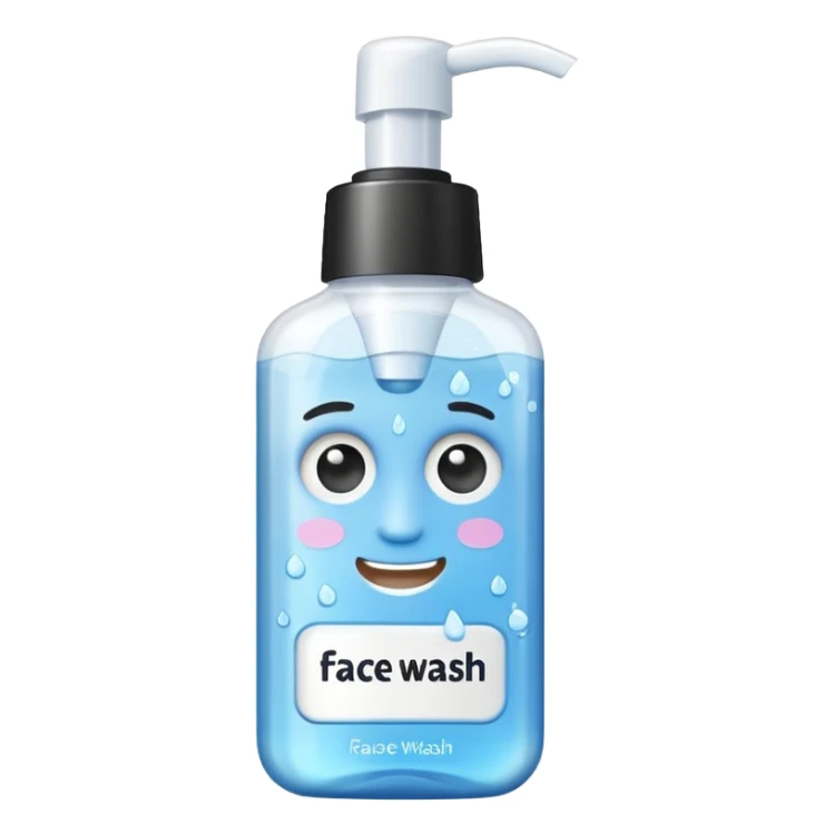 nettoyant visage avec ecriture "nettoyant visage" sticker