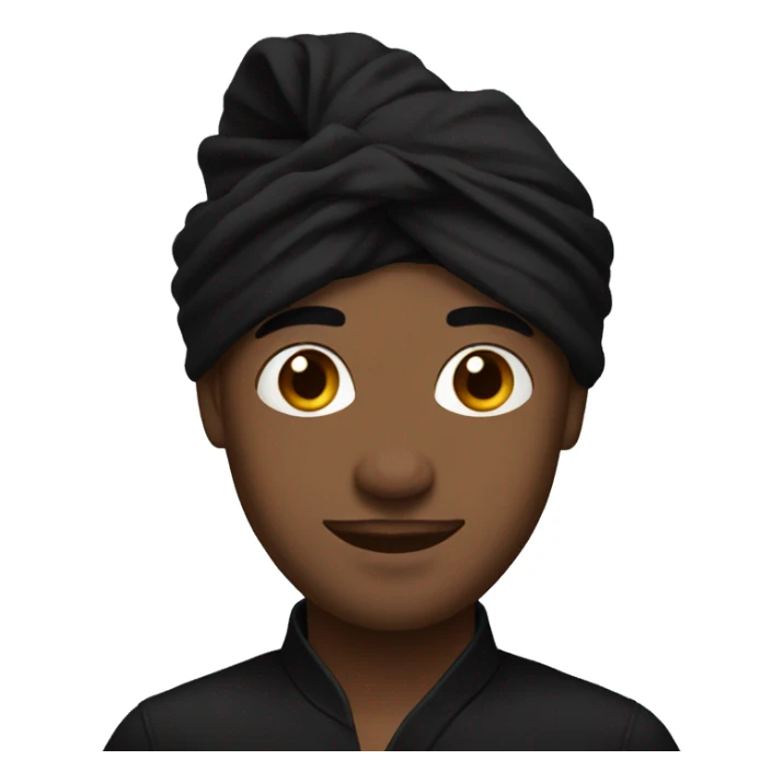 handsome male portrait in black wearing black turban sticker