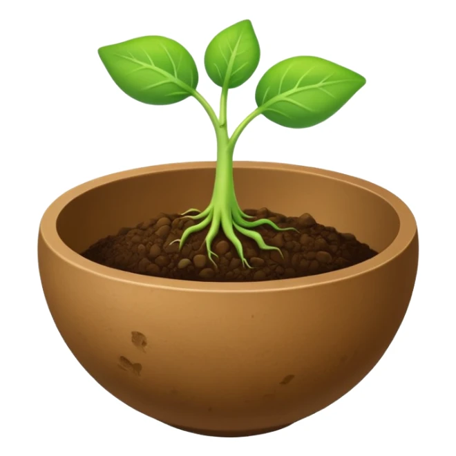 There should be soil under the sprout in the shape of an overturned bowl. sticker