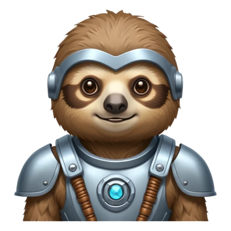 sloth in cybernetic armor, preppy accessories sticker