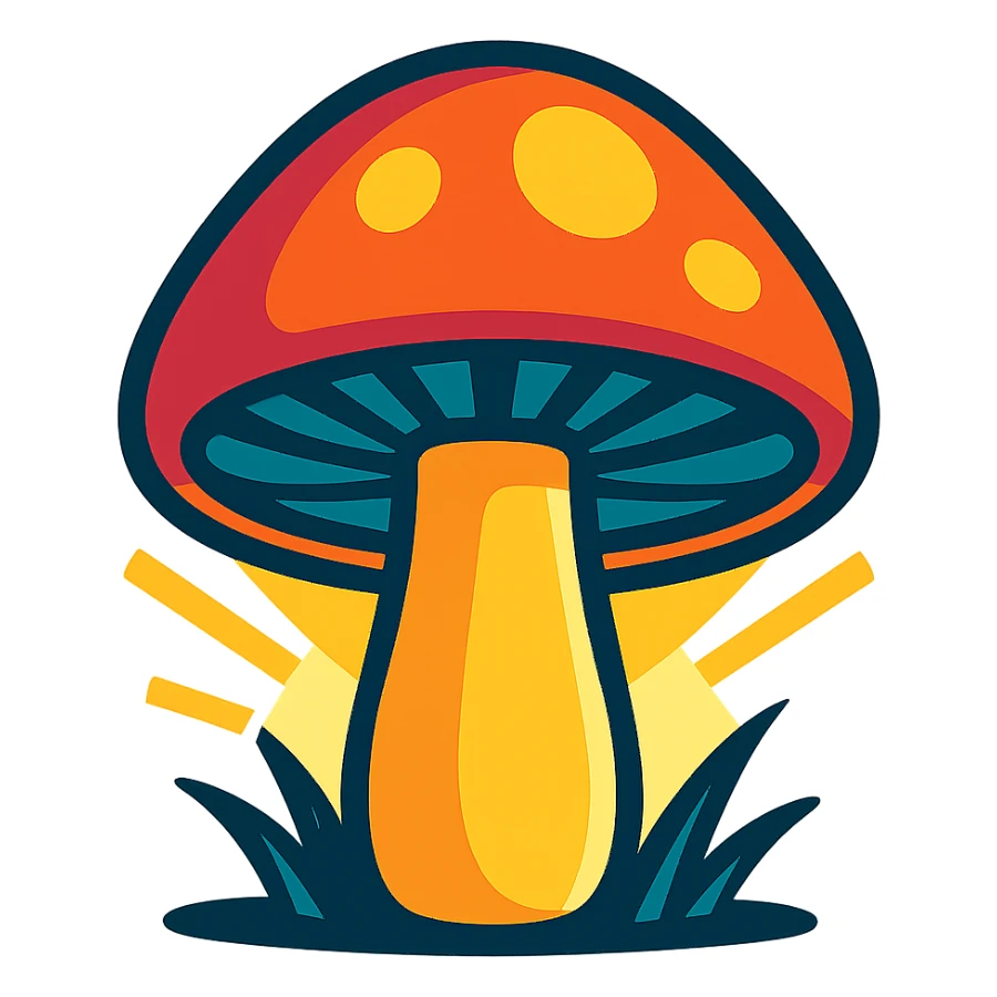 glowing mushroom sticker