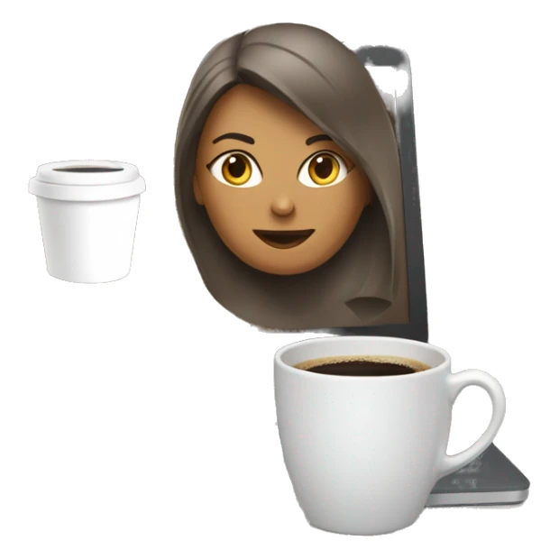 Women’s laptop and coffee cup  sticker