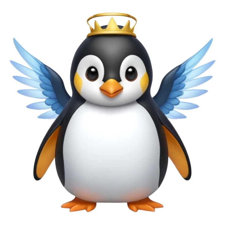 un pinguino con le ali che si muta in una fata sticker