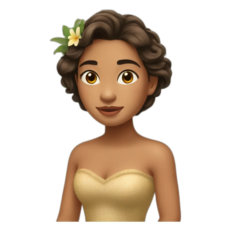 A princesa moana segurando um porco sticker
