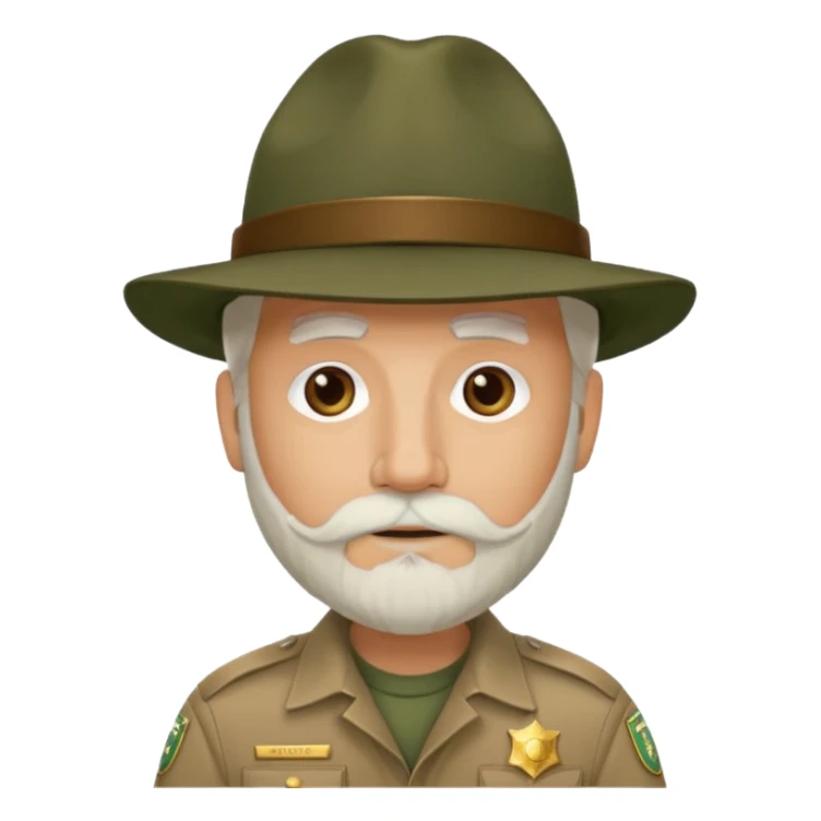 Male Park Ranger with white beard  sticker
