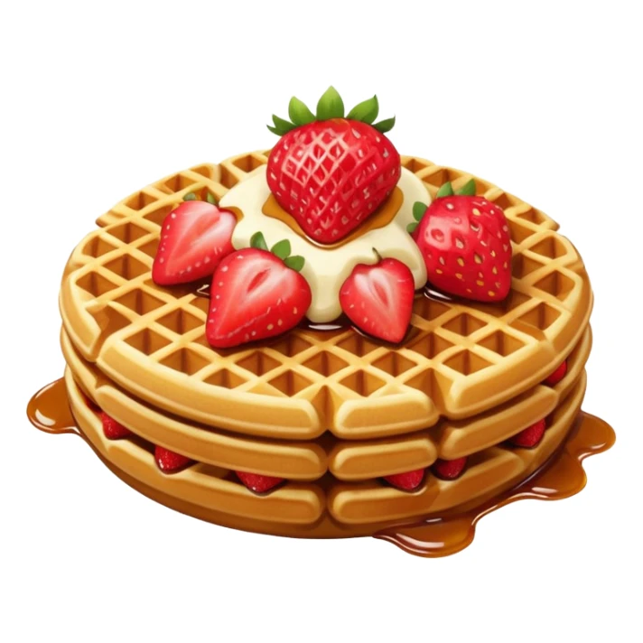 Waffle with strawberries on top emoji sticker