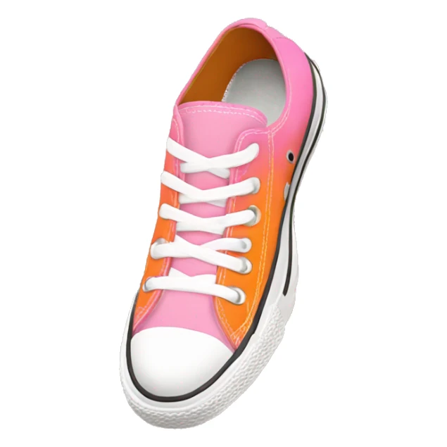 Realistic pink, white and orange converse low top shoes sticker