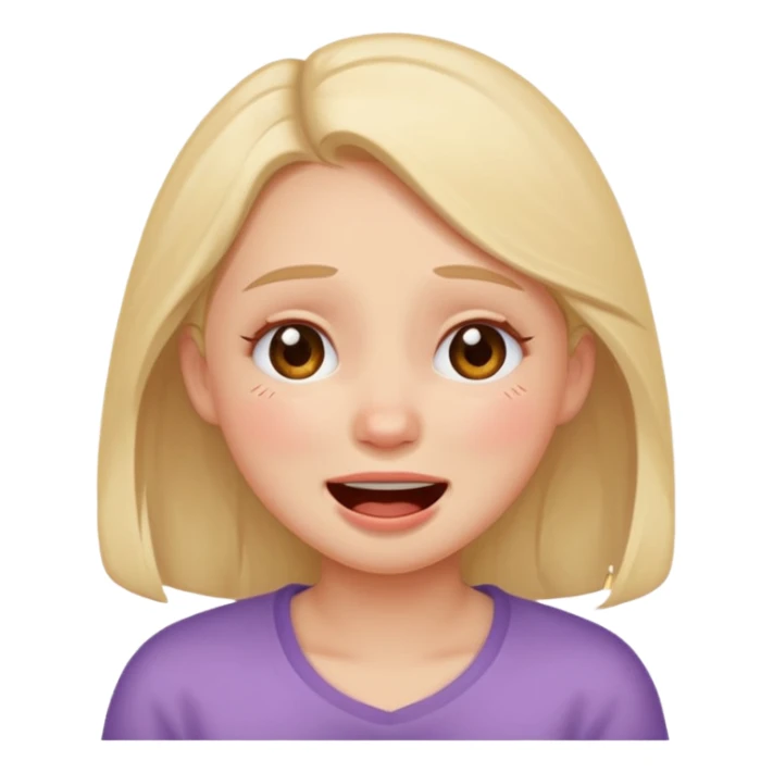 girl with really red face and laugh crying sticker