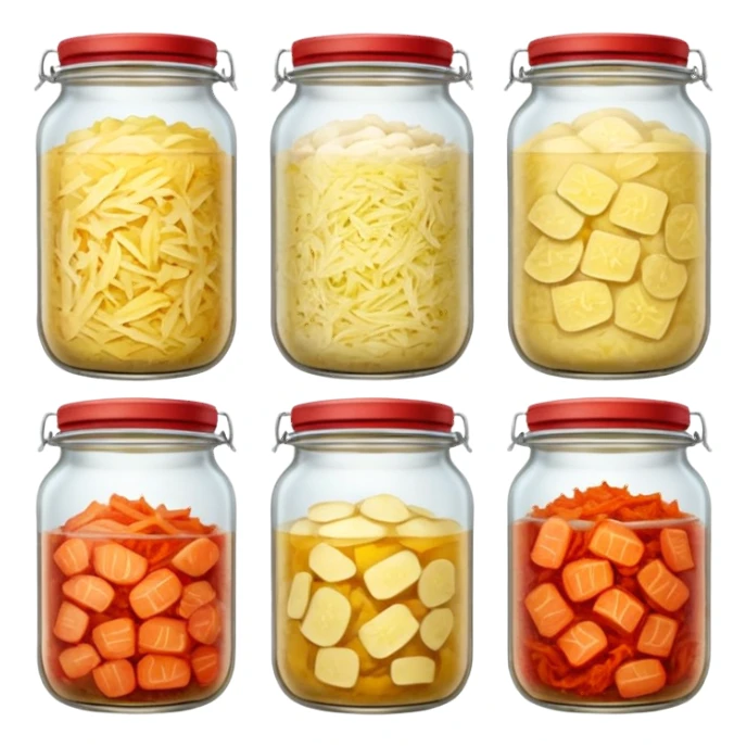 sauerkraut and kimchi in jars sticker