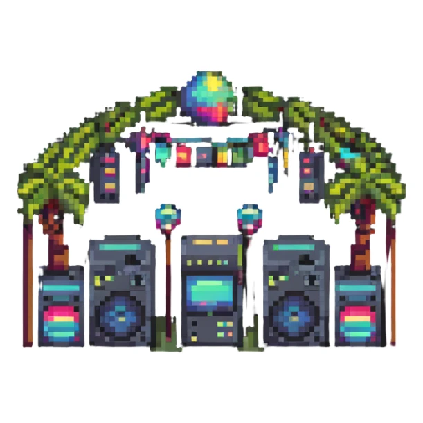 indie music festival with multiple artists sticker