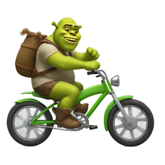 Shrek riding a bike sticker