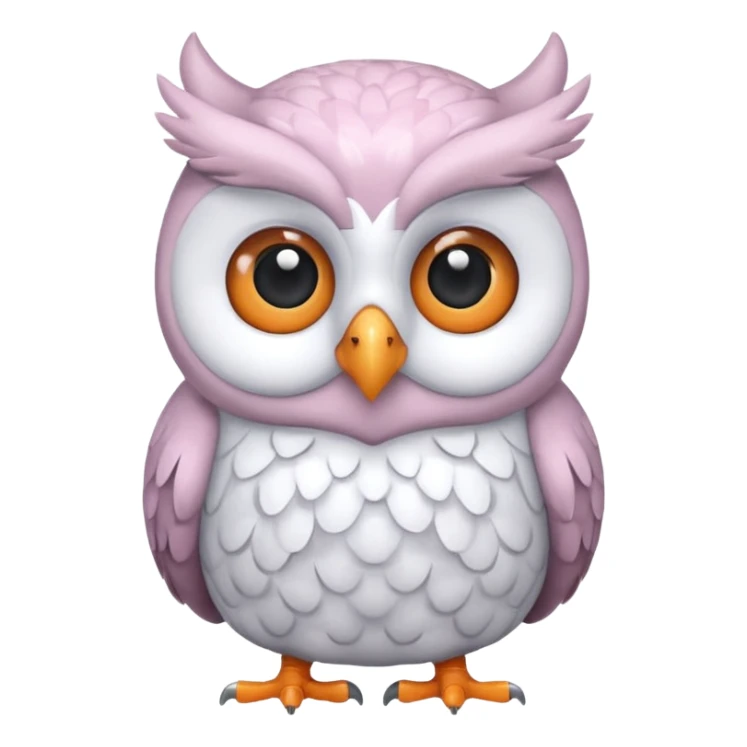 Niedliche, tapsige Cartoon-Eule, mit übergroßer flauschiger Schlafmütze, lieber Gesichtsausdruck, große runde Augen, warme Pastellfarben, weicher Shading-Stil, weißer oder transparenter Hintergrund, im süßen Emoji-Stil, klar umrissene Konturen, ohne Hintergrundobjekte. sticker