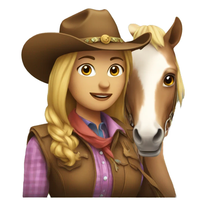 cowgirl on horse sticker