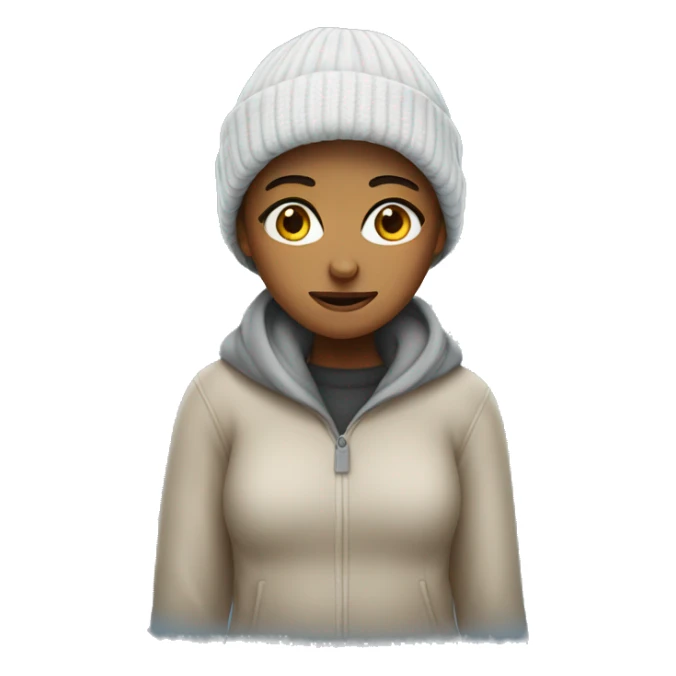 Cold girl in toque eye roll sticker