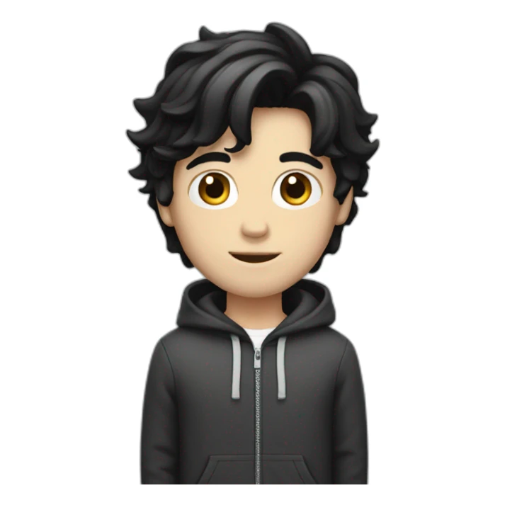 white boy with black hair and full body sticker