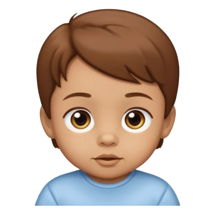 Light skin baby brown hair sticker