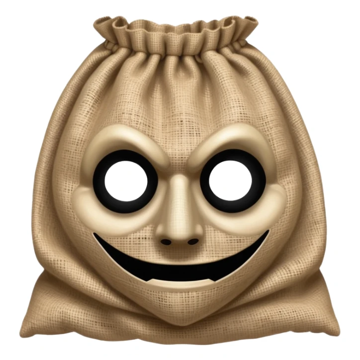 horror movie villain with burlap sack mask with one eyehole sticker