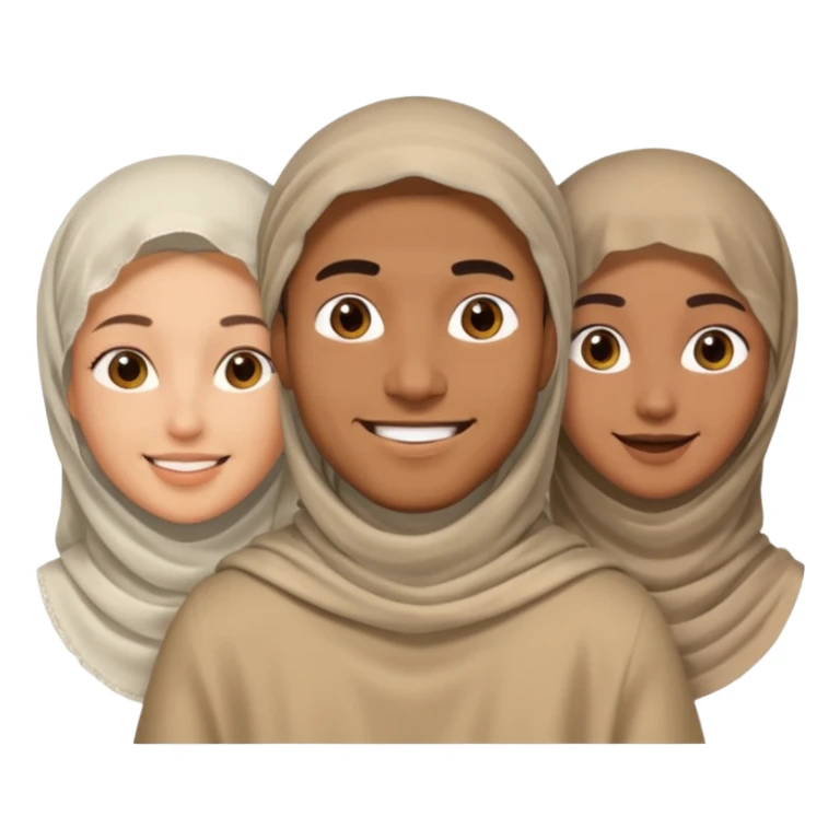polygynie 1 man 3 veiled women sticker