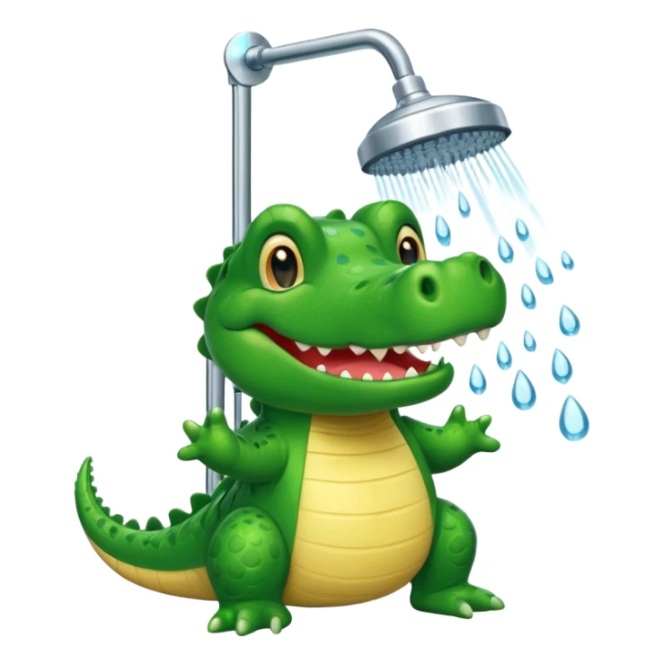 Cute crocodile is showing under the shower like game Where's my water sticker