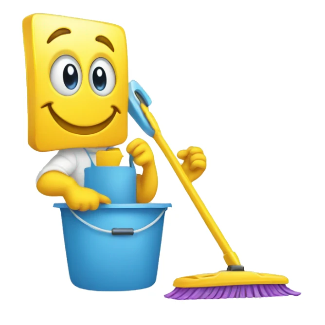 cleaning smiley face sticker